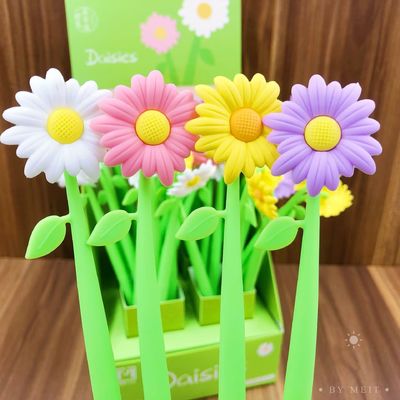 ราคาดี สายพิมพ์แบบไหล 12 ชิ้น 0.5 มม สีดํา รูปดอกไม้ โกลลิ่งบอล สีเข็มเจลน่ารัก สําหรับนักเรียนและของสํานักงานโรงเรียน (ดอกไม้) ออนไลน์