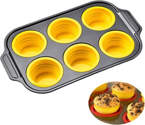 ราคาดี 6-Piece Stackable Silicone Baking Pan Set - Temperature Resistant (-40°F to 446°F) Non-Stick Bakeware with Metal Reinforced Frame ออนไลน์