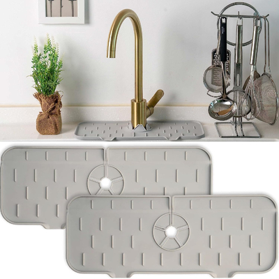 ซิลิโคนอ่อนนุ่มพับได้ Faucet Splash Guard, ซิลิโคน Faucet Handle Drip Catcher Tray