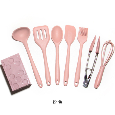 ราคาดี 8pcs มินิเด็ก ซิลิโคนเครื่องครัวชุดเครื่องล้างจาน เซฟ สปาตูลาชุดกับสปาตูลา Spoon Tong Brush Whisk Tong ออนไลน์