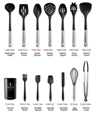 14pcs เครื่องครัว ชุด เครื่องครัว ชุด เครื่องครัว ไม่ติด เครื่องครัว พร้อมมือสแตนเลส เครื่องครัว