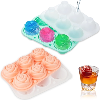 ราคาดี ซิลิโคน Rose Ice Cube Mold สําหรับค็อกเทล วิสกี้ XL Rose Flower Ice Cube ช็อคโกแลต ซาปูนทรา Mold ซิลิโคน พาร์ตี้เมคเกอร์ ออนไลน์