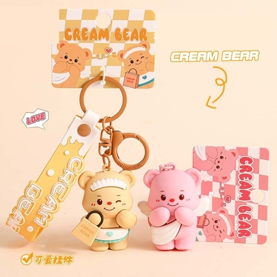 การ์ตูนสัตว์ Pendant Key Ring ซิลิโคน Keychain ในหลายสีสําหรับผู้หญิงและเด็ก