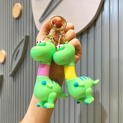 ของขวัญปีสัตว์ไร้รสชาติ สีซิลิโคน สแตนเลส Pendant Keychain ด้วยการออกแบบการ์ตูน