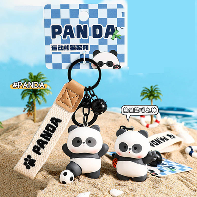 การออกแบบแบบไม่อร่อย Panda Soft Silicone การ์ตูน Keychain Charms สําหรับของขวัญง่ายและบุคคล