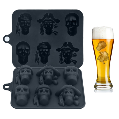 ซิลิโคน Ice Cube Tray 3D Skull Ice Mold-2Pack Easy Release สําหรับไวสกี้ค็อกเทลและเครื่องดื่มน้ําผึ้ง