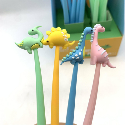 12 PCS ปากกาน่ารัก, ปากกาสัตว์, ปากกา Squishy, ปากกาการ์ตูนที่ตลก, สินค้าสํานักงานโรงเรียน Kawaii, สีม่วง, รูปทรงม้าทะเล, ปลายละเอียด 0.5 มม, สีเจลดํา