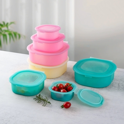 ราคาดี กล่องเก็บอาหารซิลิโคนสี่เหลี่ยม 3 แพค อาหารเกรด, BPA ฟรี, ไมโครเวฟและเครื่องซักจาน ปลอดภัย, ปิดกันการรั่วไหล, อนุรักษ์พื้นที่ การออกแบบ Stackable เหมาะสําหรับการเตรียมอาหารที่มีสุขภาพดี, เด็ก กล่องอาหารกลางวัน ออนไลน์